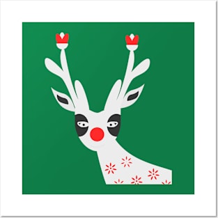 Merry Christmas reindeer Posters and Art